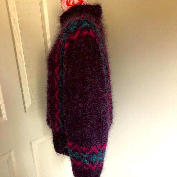 Vintage Harmony Classics mohair & wool heather purple sweater, US M, fits XS-M - Picture 3 of 6